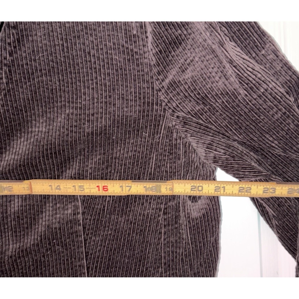 J. Jill Wide Wale Corduroy Jacket Velvet Trim Large Petite Brown Barn Chore Coat - Picture 3 of 7